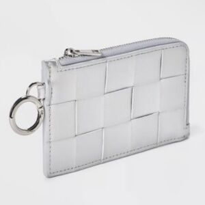 L-Zip Card Case - A New Day™ Silver: Shell, Solid Pattern, Zip Closure